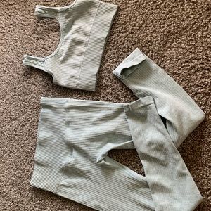 Light blue 2 piece workout set